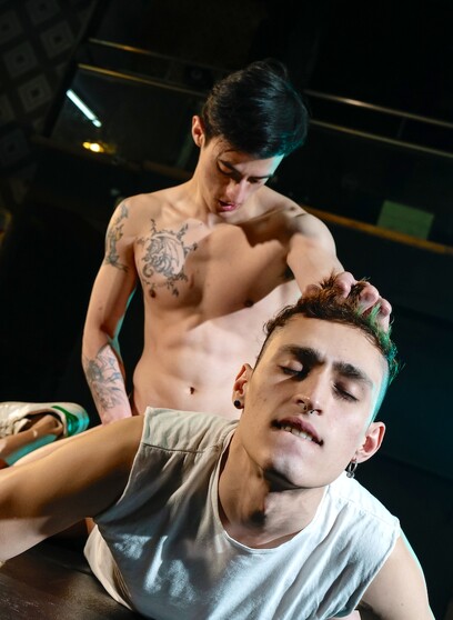Bound Twink Drenched With Cum