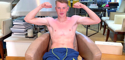 Young Straight Teen Wanks his Big Meaty Uncut Cock & Squirts loads of Cum Everywhere!
