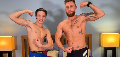 Muscular Hunk Cameron & Young Ripped Harry Wank Each Other's Big Hard Uncut Cocks & Squirt Cum!