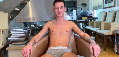 Young Stunning Teen Wanks his Huge Hard Uncut Cock & Shoots Cum all over himself!